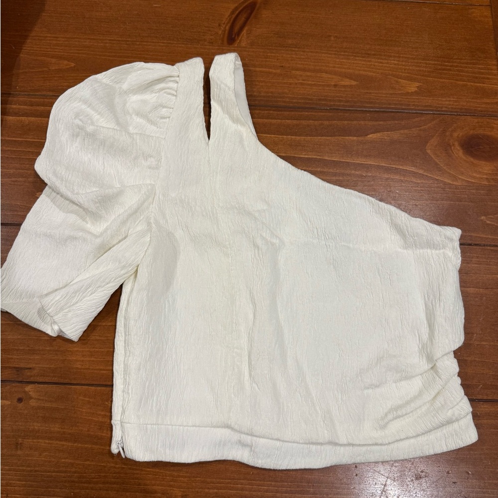 Zara Cream Asymmetrical Blouse